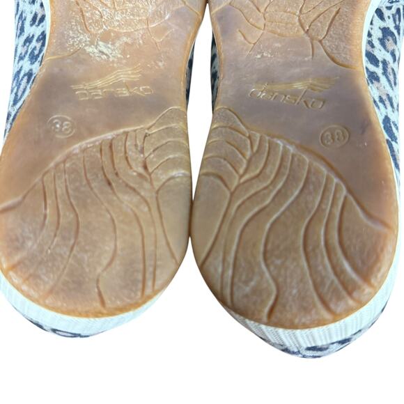 Dansko Odina Leopard Print Leather Suede Perforated Comfort Shoes sz 38 7.5 / 8 - Picture 14 of 16